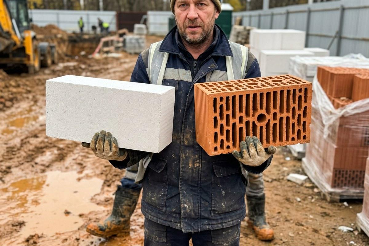 Сравнение автоклавного газобетона и поризованной керамики на стройплощадке
