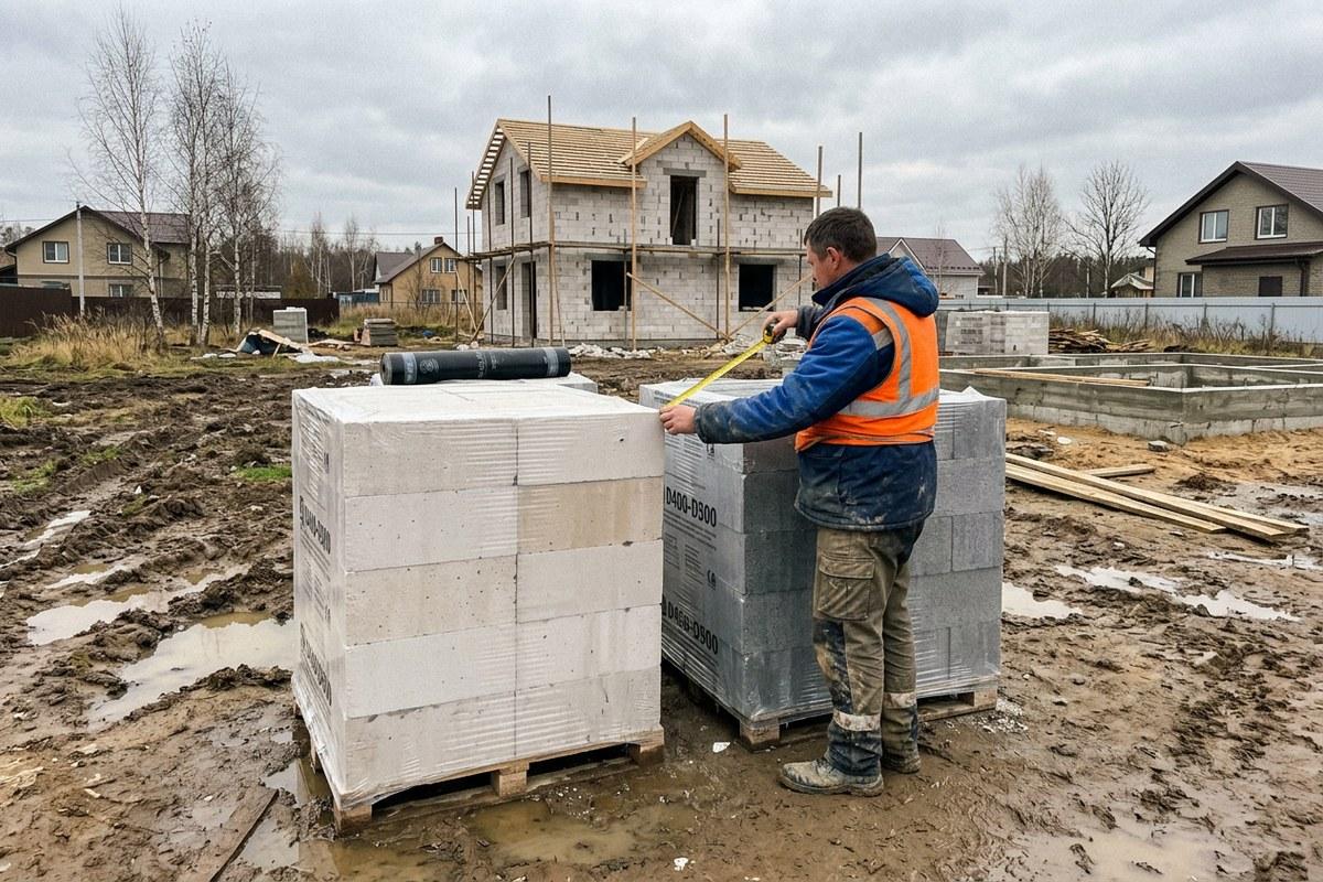 Сравнение газобетонных блоков марок D400 и D500 на стройплощадке